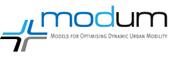 Logo: modum - models for optimising dynamic urban mobility